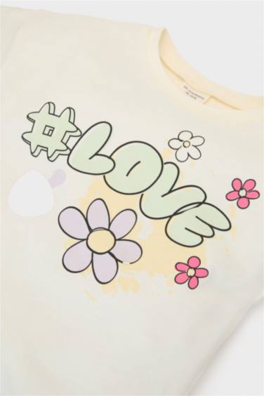 Girl Printed T-Shirt Elastic Waist Shorts 2 Piece Set