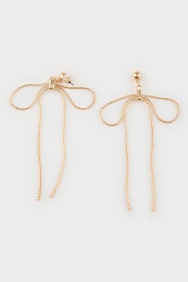 Kadın Kurdele Gold Küpe