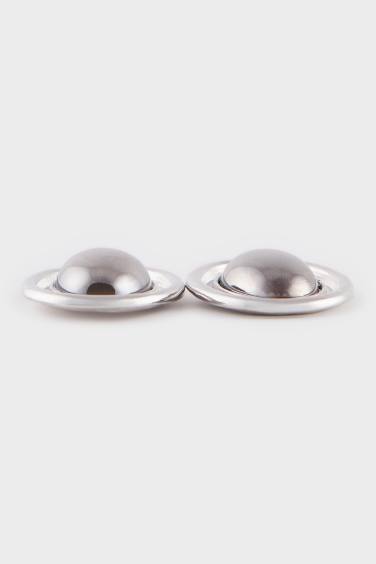 Woman Silver Big Earrings