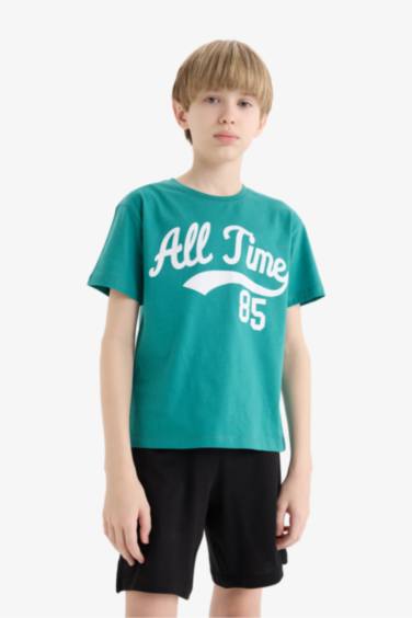 Ensemble de t-shirt imprimé à manches courtes et short pour garçon