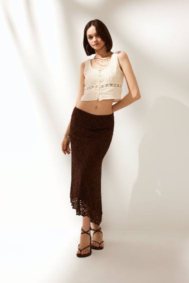 Blouse sans manches en mousseline à col U Coupe slim