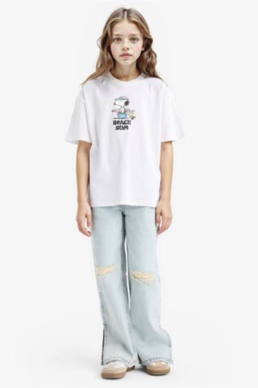 Girl Snoopy Oversize Fit Short Sleeve T-Shirt