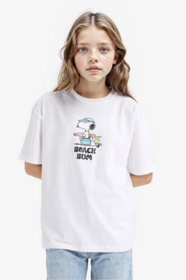 Girl Snoopy Oversize Fit Short Sleeve T-Shirt