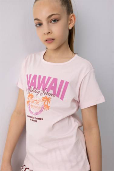 بيجاما بنات تيشيرت و شورت قصة عادية - قطعتين