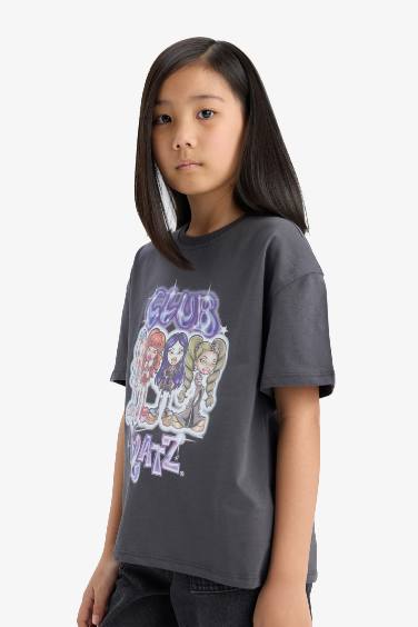 Қыздарға Bratz дөңгелек жаға қысқа жеңді Қысқа жеңді футболка