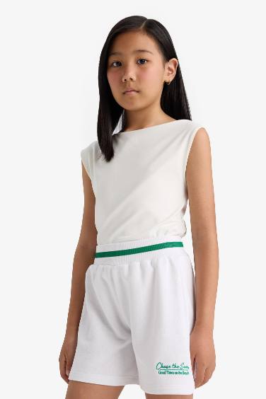 Girl Printed Elastic Waist Shorts