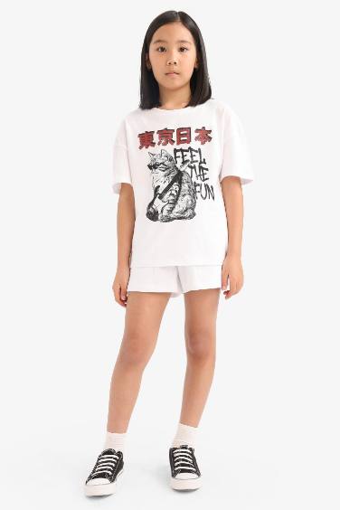 Girl Elastic Waist Basic Shorts