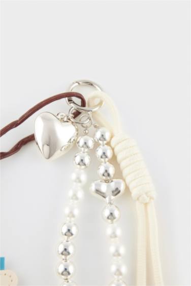 Bej Lucky Horse Charm Suni Deri Charm Anahtarlık