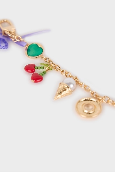 Woman Cherry Charm Keychain