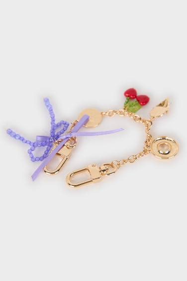 Woman Cherry Charm Keychain