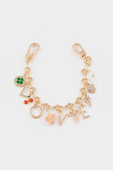 Woman Gold Love Charm Keychain