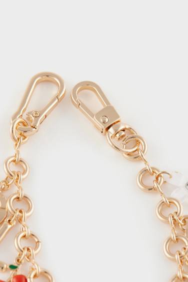 Woman Gold Love Charm Keychain