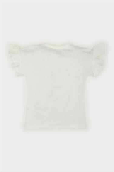 Baby Girl Regular Fit Bicycle Collar Girl Printed T-Shirt