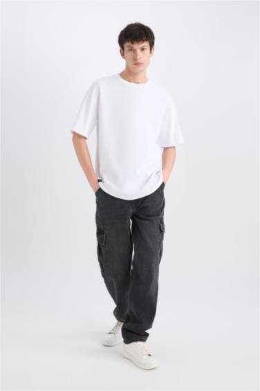 Relax Fit Wide Leg Cargo Jeans