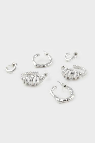 Woman 6 Piece Silver Earrings