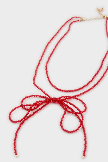 Collier cordon rouge pour femme