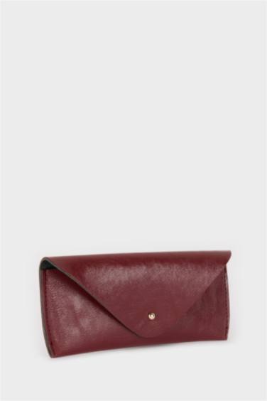 Woman Faux Leather Sunglasses Case