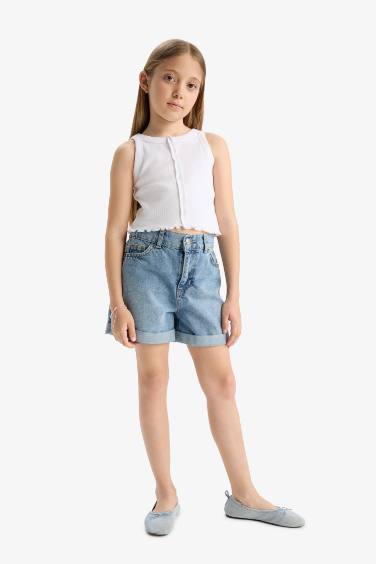 Girl Crew Neck Crop Top