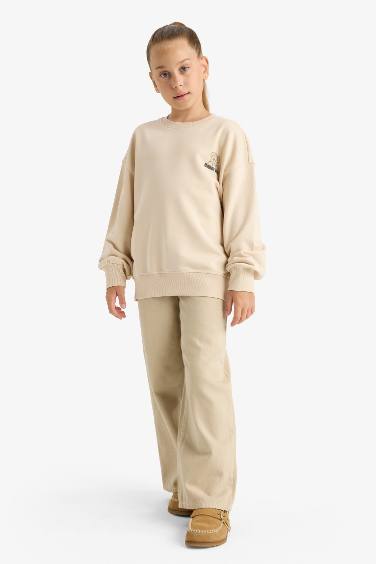 سويت شيرت بناتي مطبوع اوفر سايز