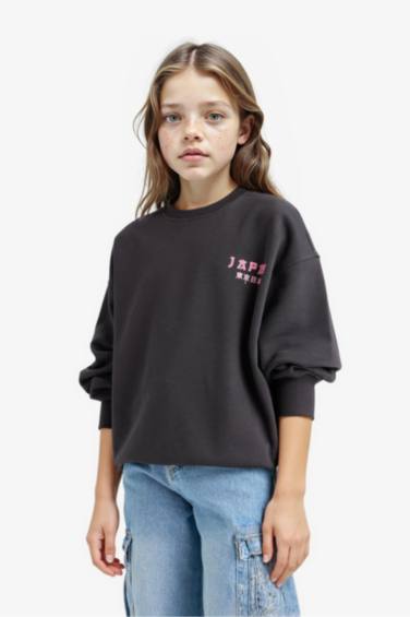 Girl Oversize Fit Crew Neck Sweatshirt