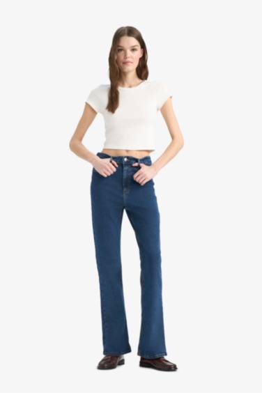 بنطلون جينز ميا برجل شارلستون بخصر عادي