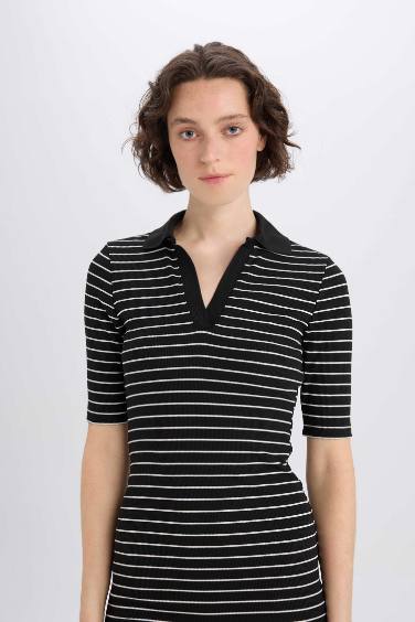 Bodycon Polo Collar Camisole Midi Dress