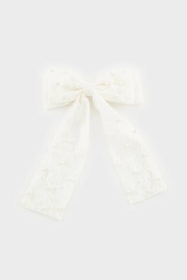 Woman Ribbon-Looking Pearl Hair Clips