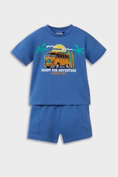 Baby Boy Palm Printed T-Shirt Shorts 2 Piece Set