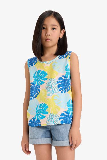 Қыздарға жеңсіз вискоза Қысқа жеңді Блуза