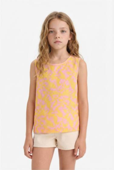 Қыздарға жеңсіз вискоза Қысқа жеңді Блуза