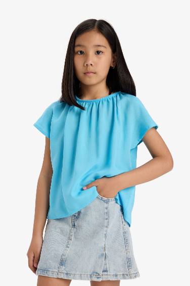 Blouse à manches courtes pour fille