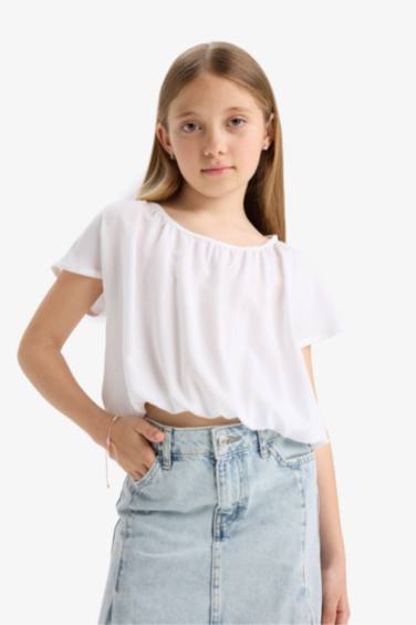 Blouse à manches courtes pour fille