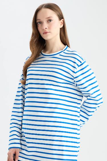 Regular Fit Crew Neck Striped T-Shirt Tunic