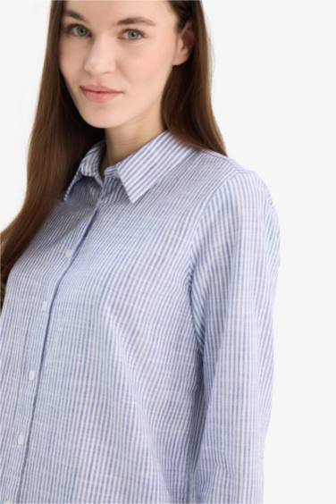 Regular Fit Shirt Collar Long Sleeve Tunic