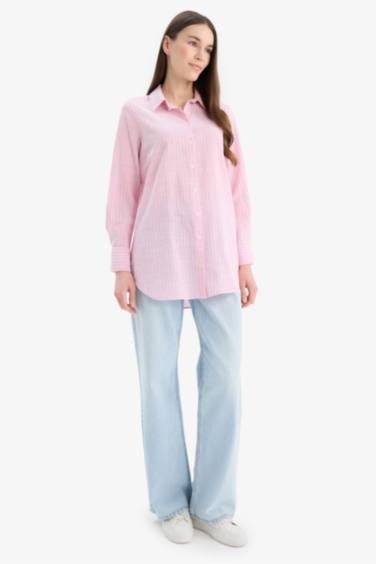 Regular Fit Shirt Collar Long Sleeve Tunic