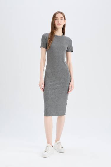 Bodycon Crew Neck Camisole Midi Dress
