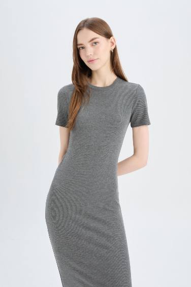 Bodycon Crew Neck Camisole Midi Dress