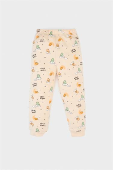 سيت بجامة ولادي ردن طويل بطبعة ديناصور - قطعتين