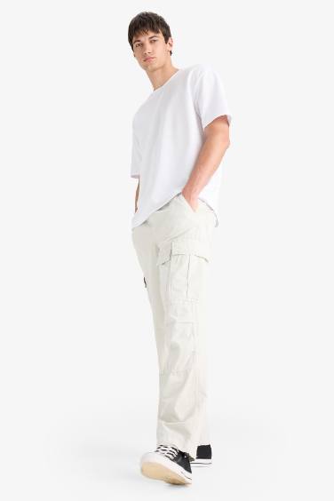 Pantalon Cargo en coton large à poches Coupe ample