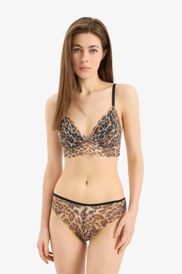 Leopar Desenli Dantelli Brazilian Külot-Fall in Love