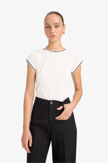 Slim Fit Crew Neck Ribbed T-Shirt