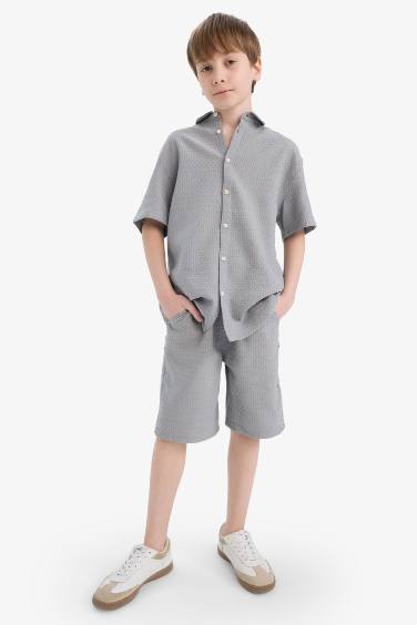 Boy Regular Fit Textured Shorts