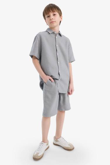 Boy Regular Fit Textured Shorts