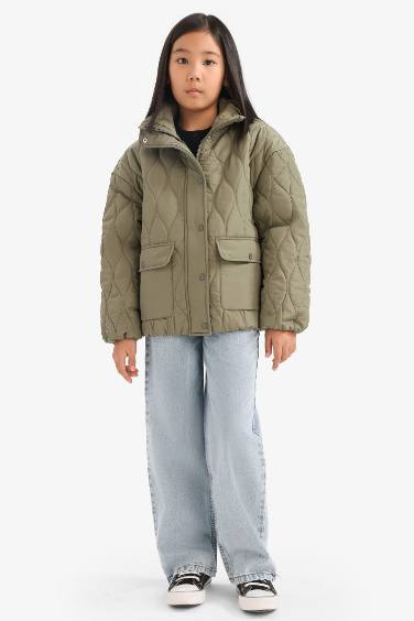 Girl Quilted Zippered Waterproof Puffer Jacket