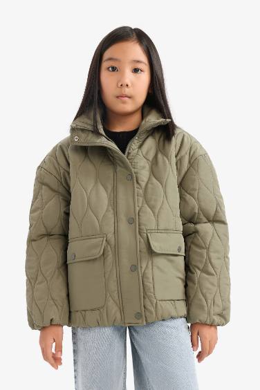 Girl Quilted Zippered Waterproof Puffer Jacket