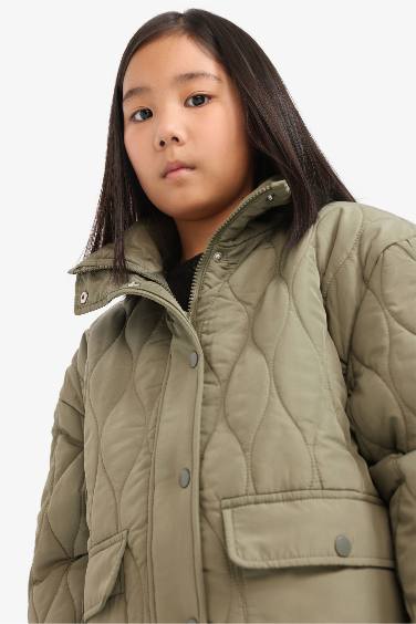 Girl Quilted Zippered Waterproof Puffer Jacket