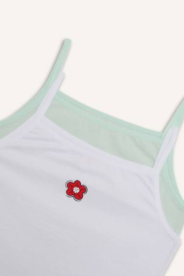 اندر شيرت داخلي بناتي فلورال قصة عادية - قطعتين