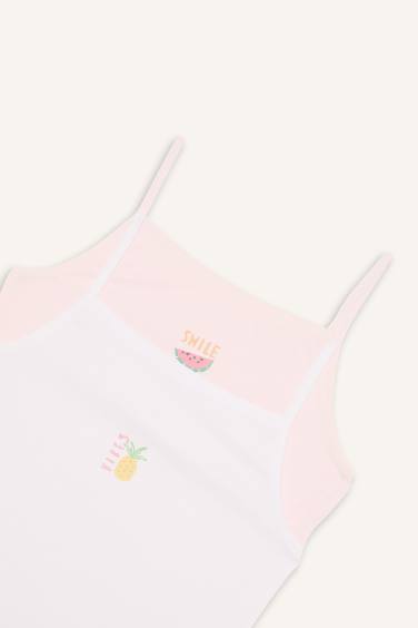Girl Fruit Patterned 2 Piece Undershirts