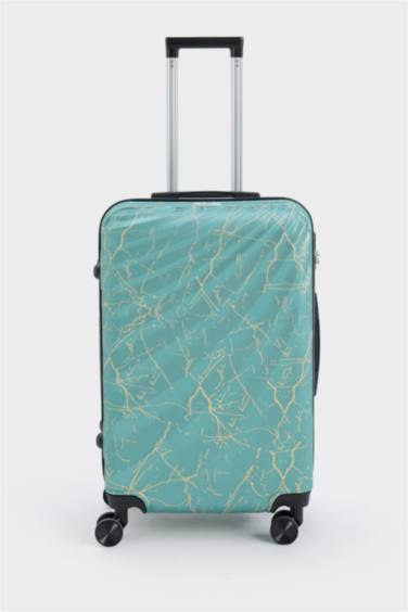 Unisex Sert Kapaklı Çekçekli Orta Boy Valiz