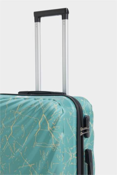 Unisex Sert Kapaklı Çekçekli Orta Boy Valiz - Görsel 4